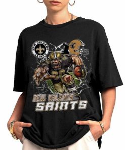 T Shirt Women 0 DSMC0223 Mascot Breaking Through Wall New Orleans Saints T Shirt
