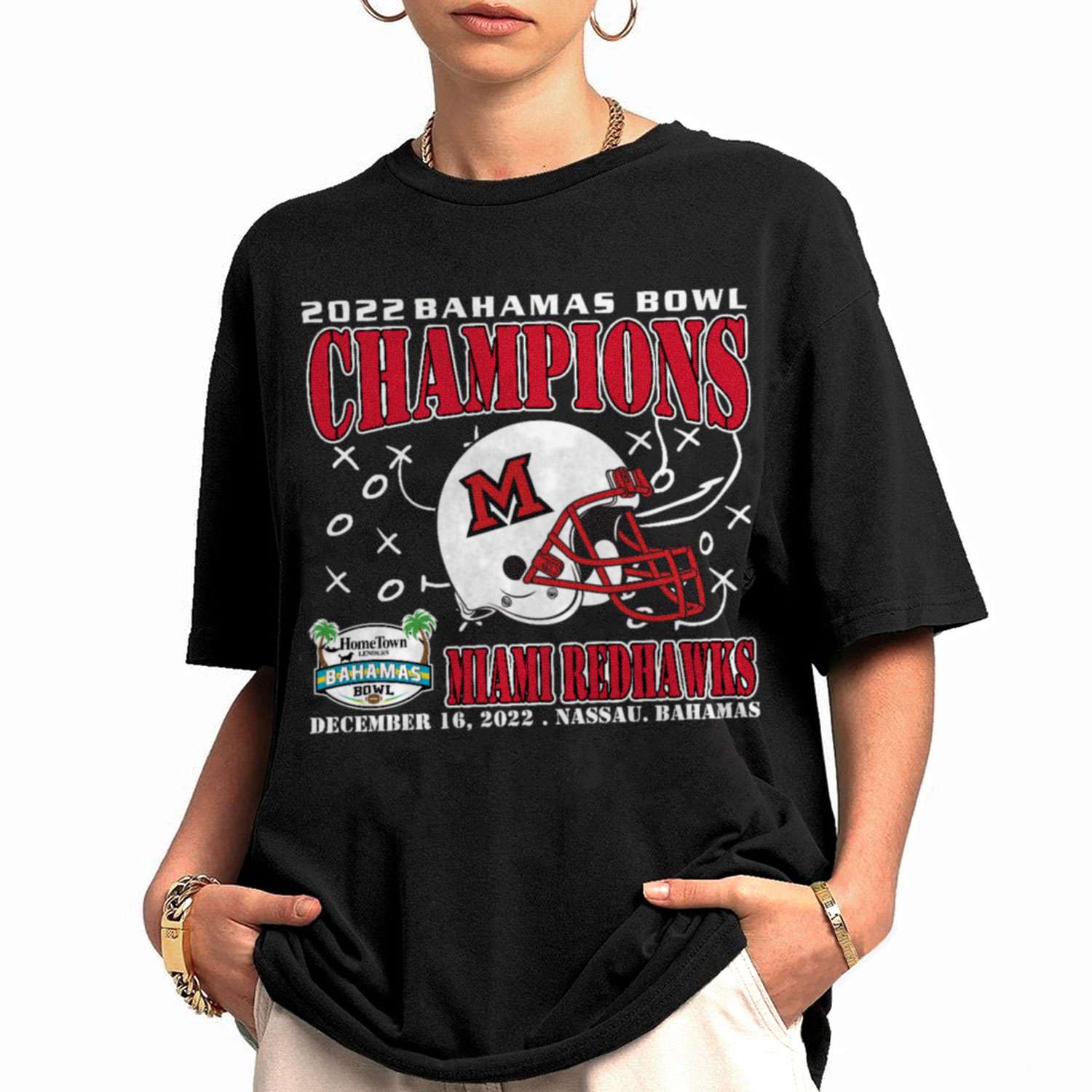 Miami RedHawks Champions December 16th 2022 Bahamas Bowl Nassau T-Shirt