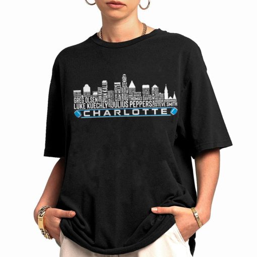 T Shirt Women 0 TSSK13 Charlotte All Time Legends Football City Skyline Carolina Panthers T Shirt