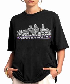 T Shirt Women 0 TSSK17 Minneapolis All Time Legends Football City Skyline T Shirt