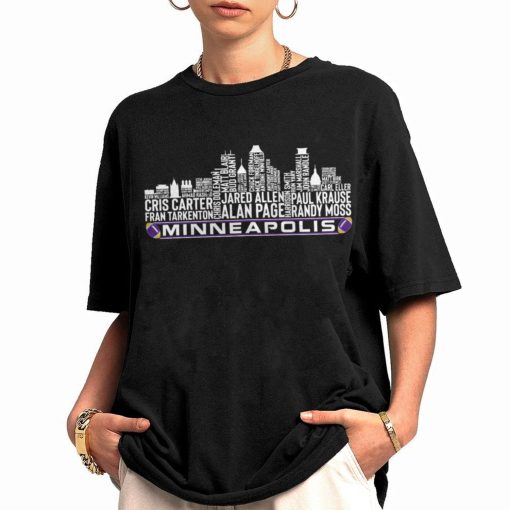T Shirt Women 0 TSSK17 Minneapolis All Time Legends Football City Skyline T Shirt