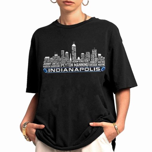 T Shirt Women 0 TSSK19 Indianapolis All Time Legends Football City Skyline T Shirt