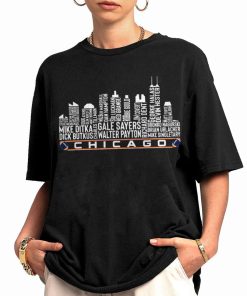 T Shirt Women 0 TSSK23 Chicago All Time Legends Football City Skyline T Shirt