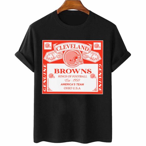 T Shirt Women 2 DSBEER08 Kings Of Football Funny Budweiser Genuine Cleveland Browns T Shirt