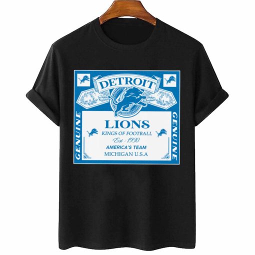 T Shirt Women 2 DSBEER11 Kings Of Football Funny Budweiser Genuine Detroit Lions T Shirt