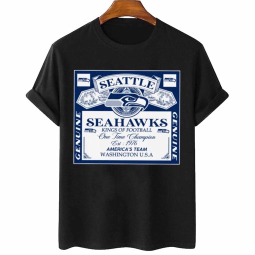 T Shirt Women 2 DSBEER29 Kings Of Football Funny Budweiser Genuine Seattle Seahawks T Shirt