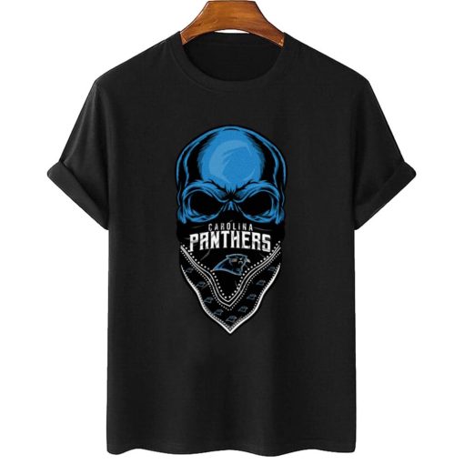 T Shirt Women 2 DSBN065 Skull Wear Bandana Carolina Panthers T Shirt