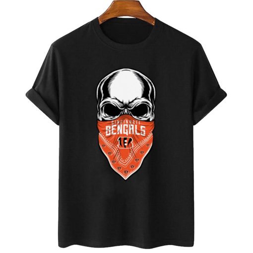 T Shirt Women 2 DSBN097 Skull Wear Bandana Cincinnati Bengals T Shirt