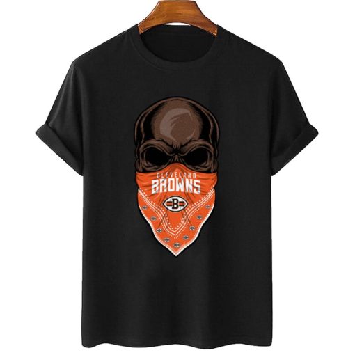 T Shirt Women 2 DSBN113 Skull Wear Bandana Cleveland Browns T Shirt