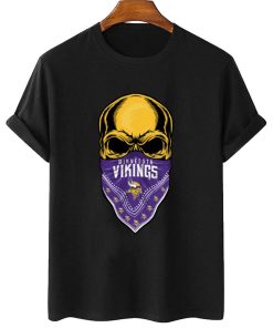 T Shirt Women 2 DSBN321 Skull Wear Bandana Minnesota Vikings T Shirt
