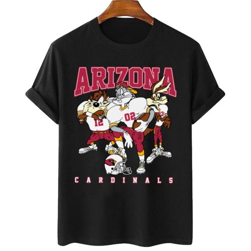 T Shirt Women 2 DSLT01 Arizona Cardinals Bugs Bunny And Taz Player T Shirt