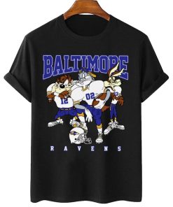 T Shirt Women 2 DSLT03 Baltimore Ravens Bugs Bunny And Taz Player T Shirt
