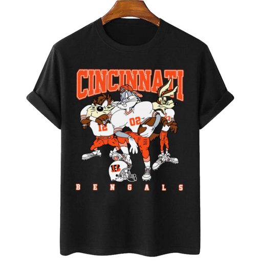 T Shirt Women 2 DSLT07 Cincinnati Bengals Bugs Bunny And Taz Player T Shirt