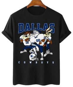 T Shirt Women 2 DSLT09 Dallas Cowboys Bugs Bunny And Taz Player T Shirt