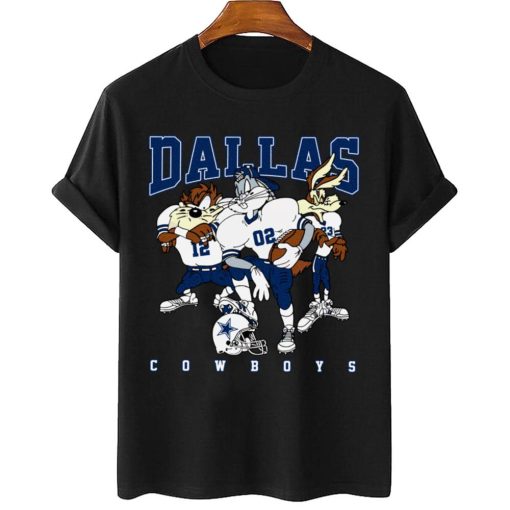 T Shirt Women 2 DSLT09 Dallas Cowboys Bugs Bunny And Taz Player T Shirt