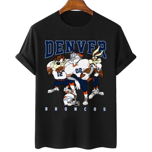 T Shirt Women 2 DSLT10 Denver Broncos Bugs Bunny And Taz Player T Shirt