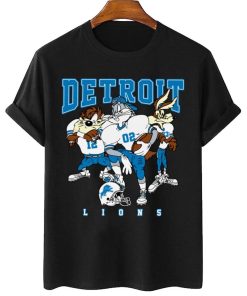 T Shirt Women 2 DSLT11 Detroit Lions Bugs Bunny And Taz Player T Shirt