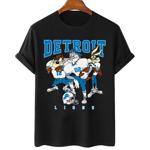 T Shirt Women 2 DSLT11 Detroit Lions Bugs Bunny And Taz Player T Shirt