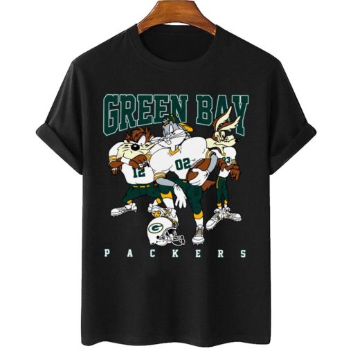 T Shirt Women 2 DSLT12 Green Bay Packers Bugs Bunny And Taz Player T Shirt