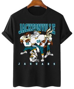 T Shirt Women 2 DSLT15 Jacksonville Jaguars Bugs Bunny And Taz Player T Shirt