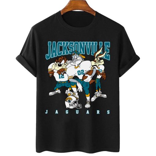 T Shirt Women 2 DSLT15 Jacksonville Jaguars Bugs Bunny And Taz Player T Shirt