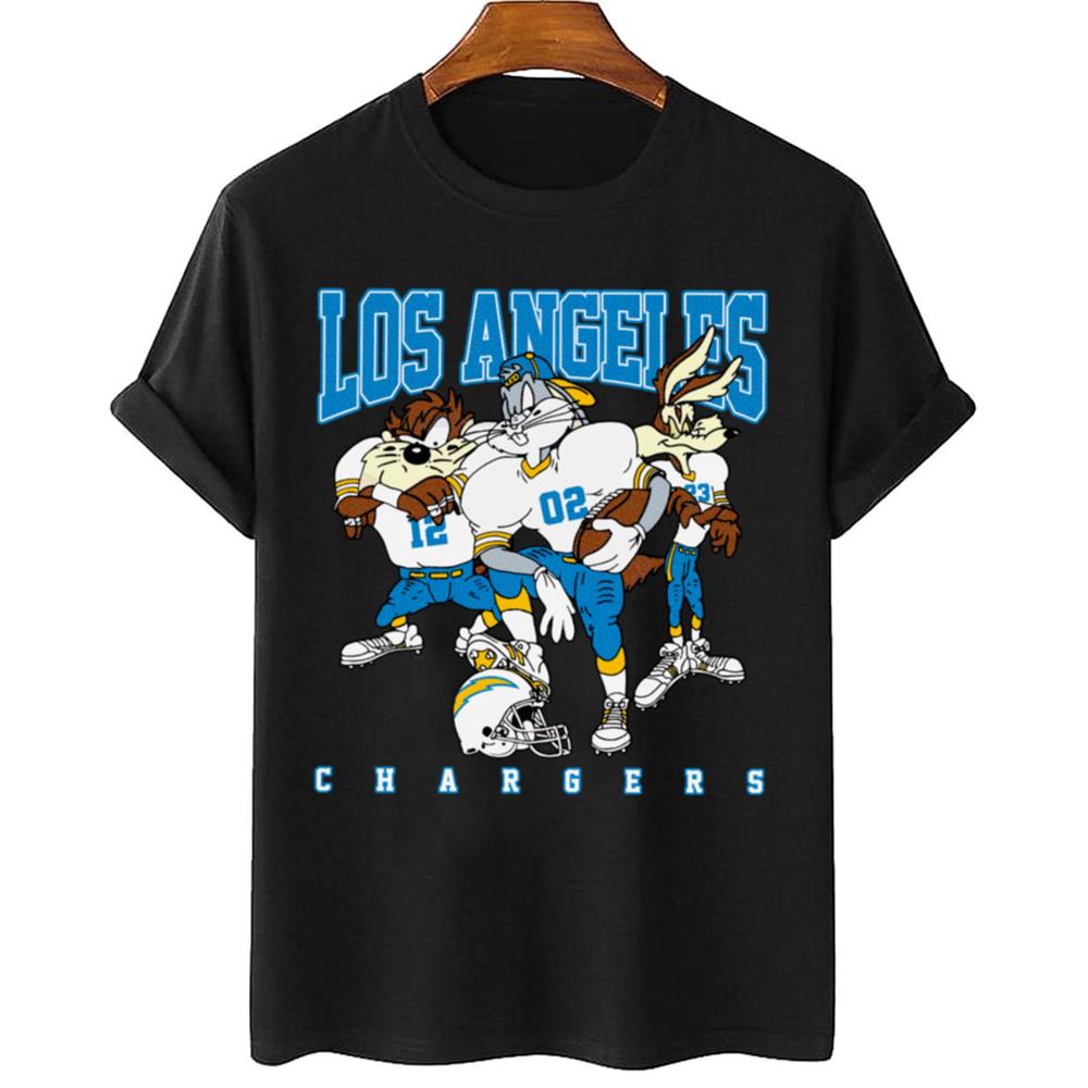 Los Angeles Chargers Bugs Bunny And Taz Player T-Shirt