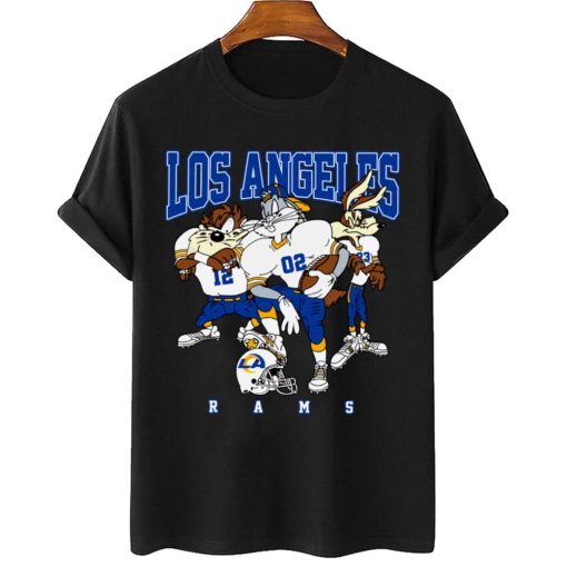 T Shirt Women 2 DSLT19 Los Angeles Rams Bugs Bunny And Taz Player T Shirt