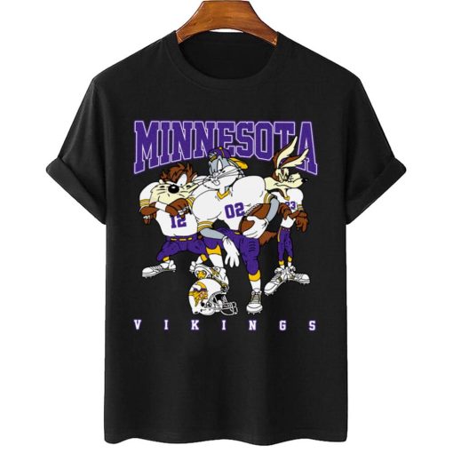 T Shirt Women 2 DSLT21 Minnesota Vikings Bugs Bunny And Taz Player T Shirt