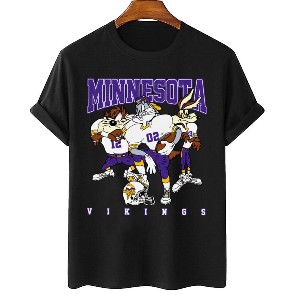 Minnesota Vikings Bugs Bunny And Taz Player T-Shirt