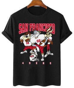 T Shirt Women 2 DSLT28 San Francisco 49ers Bugs Bunny And Taz Player T Shirt