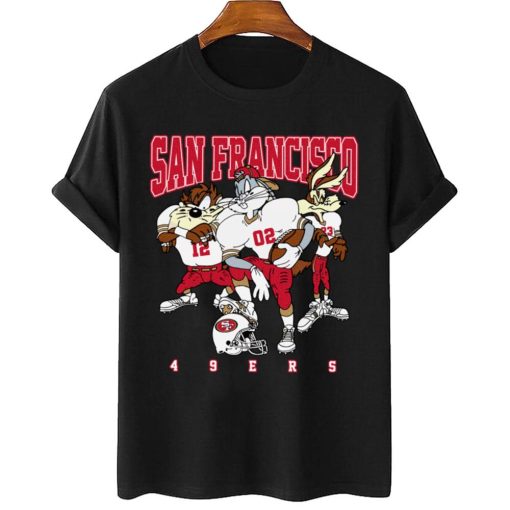 T Shirt Women 2 DSLT28 San Francisco 49ers Bugs Bunny And Taz Player T Shirt