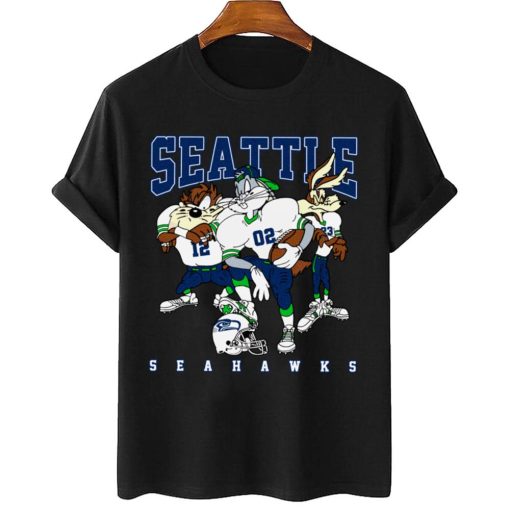 T Shirt Women 2 DSLT29 Seattle Seahawks Bugs Bunny And Taz Player T Shirt