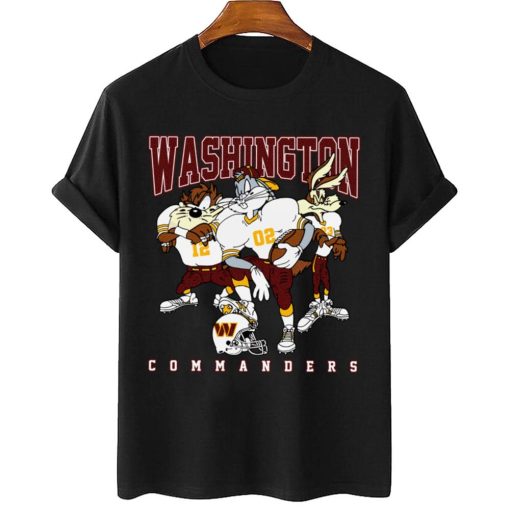 T Shirt Women 2 DSLT32 Washington Commanders Bugs Bunny And Taz Player T Shirt