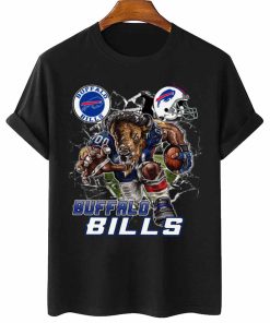 T Shirt Women 2 DSMC0204 Mascot Breaking Through Wall Buffalo Bills T Shirt