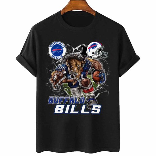T Shirt Women 2 DSMC0204 Mascot Breaking Through Wall Buffalo Bills T Shirt