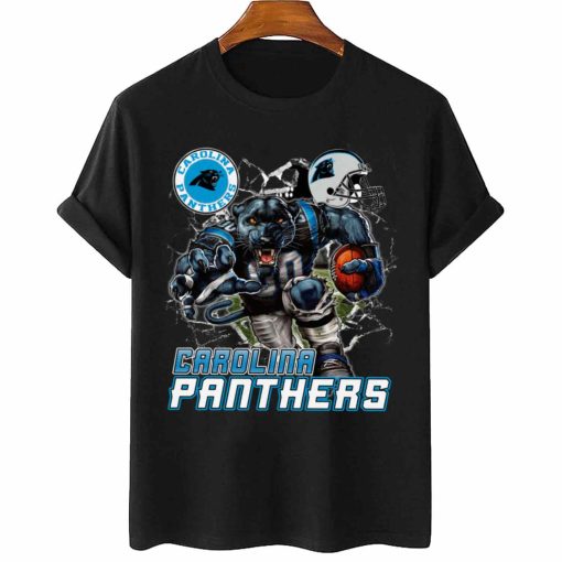 T Shirt Women 2 DSMC0205 Mascot Breaking Through Wall Carolina Panthers T Shirt