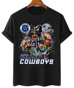 T Shirt Women 2 DSMC0209 Mascot Breaking Through Wall Dallas Cowboys T Shirt
