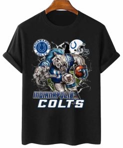 T Shirt Women 2 DSMC0214 Mascot Breaking Through Wall Indianapolis Colts T Shirt