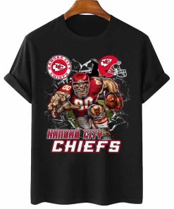 T Shirt Women 2 DSMC0216 Mascot Breaking Through Wall Kansas City Chiefs T Shirt