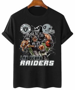 T Shirt Women 2 DSMC0217 Mascot Breaking Through Wall Las Vegas Raiders T Shirt