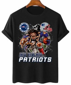 T Shirt Women 2 DSMC0222 Mascot Breaking Through Wall New England Patriots T Shirt