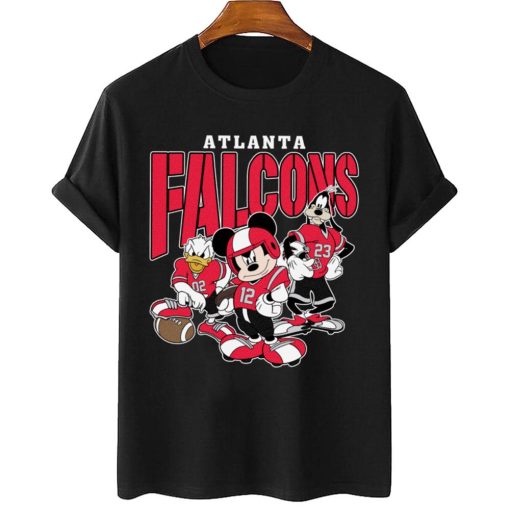 T Shirt Women 2 DSMK02 Atlanta Falcons Mickey Donald Duck And Goofy Football Team T Shirt