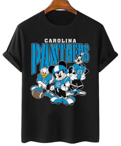T Shirt Women 2 DSMK05 Carolina Panthers Mickey Donald Duck And Goofy Football Team T Shirt