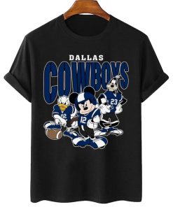 T Shirt Women 2 DSMK09 Dallas Cowboys Mickey Donald Duck And Goofy Football Team T Shirt