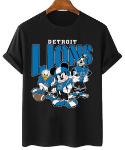 T Shirt Women 2 DSMK11 Detroit Lions Mickey Donald Duck And Goofy Football Team T Shirt