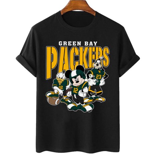 T Shirt Women 2 DSMK12 Green Bay Packers Mickey Donald Duck And Goofy Football Team T Shirt