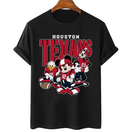 T Shirt Women 2 DSMK13 Houston Texans Mickey Donald Duck And Goofy Football Team T Shirt