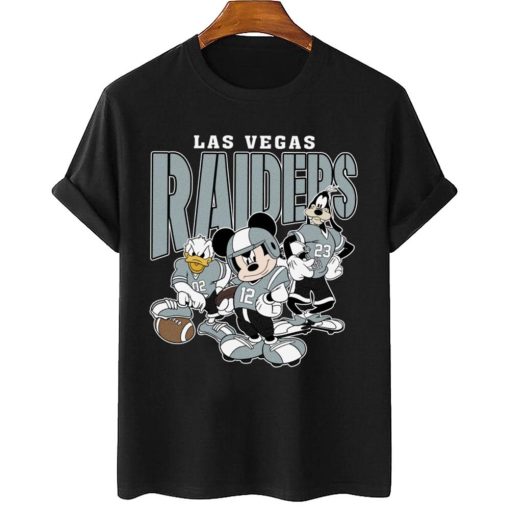 T Shirt Women 2 DSMK17 Las Vegas Raiders Mickey Donald Duck And Goofy Football Team T Shirt