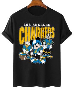 T Shirt Women 2 DSMK18 Los Angeles Chargers Mickey Donald Duck And Goofy Football Team T Shirt 1