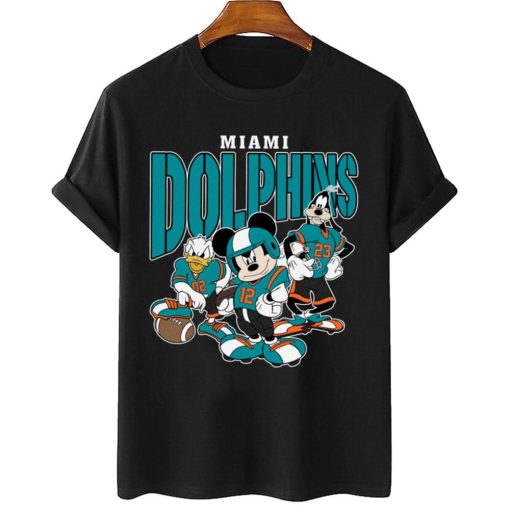 T Shirt Women 2 DSMK20 Miami Dolphins Mickey Donald Duck And Goofy Football Team T Shirt
